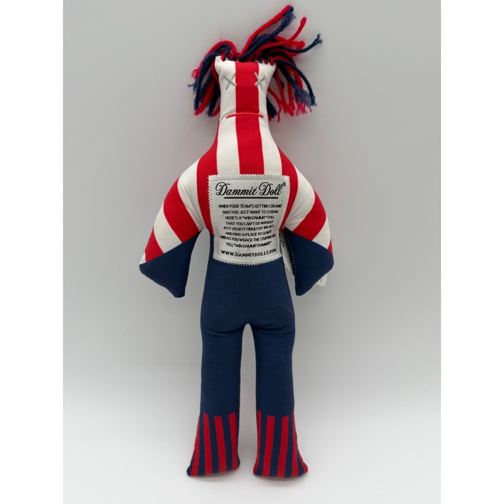 Dammit Doll Win Dammit Sports Stress Relief Patriots Colors Red White Blue NWT